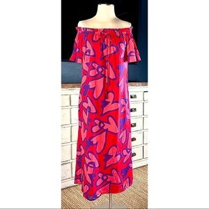 Anthropologie Farm Rio Amore Red Heart Romantic Maxi Dress NWT New XXS